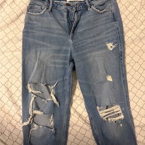 Women's Distressed Light Blue Jeans - HOLLISTER